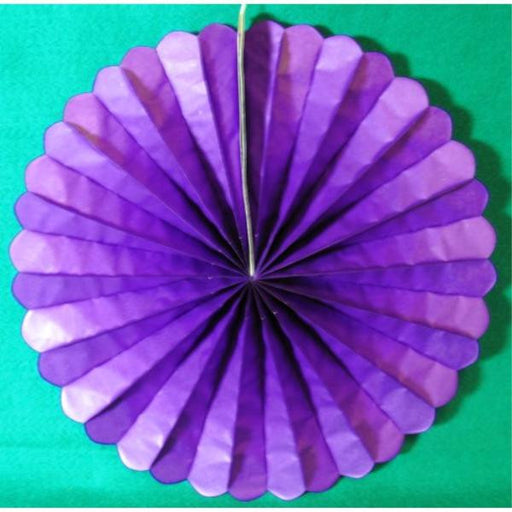 14 Inch Purple Tissue Fan Decoration