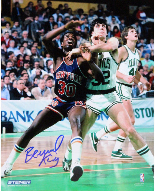 Bernard King Signed 8x10 Knicks boxing out McHale