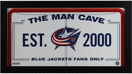 Columbus Blue Jackets Fan Cave Sign 10x20 Framed Photo