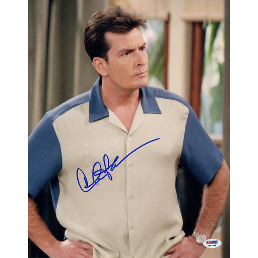 Charlie Sheen Signed Two and a Half Men Vertical 11x14 Photo (PSADNA Holo)