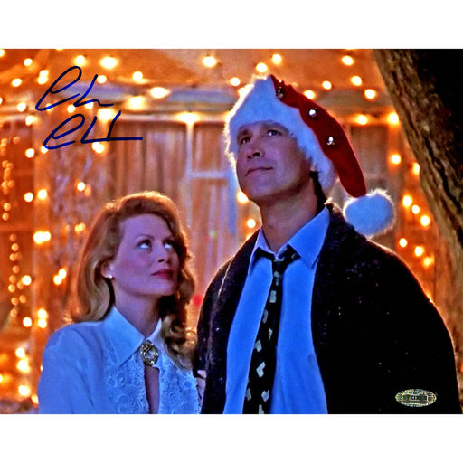 Chevy Chase Signed Wearing Santa Hat 8x10 Photo