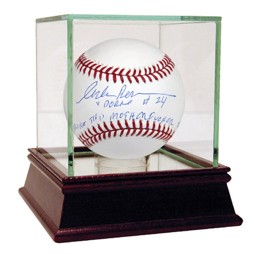 Corbin Bernsen Signed MLB Baseball w Dorn Strike This Mother Fer Out 24 Insc.