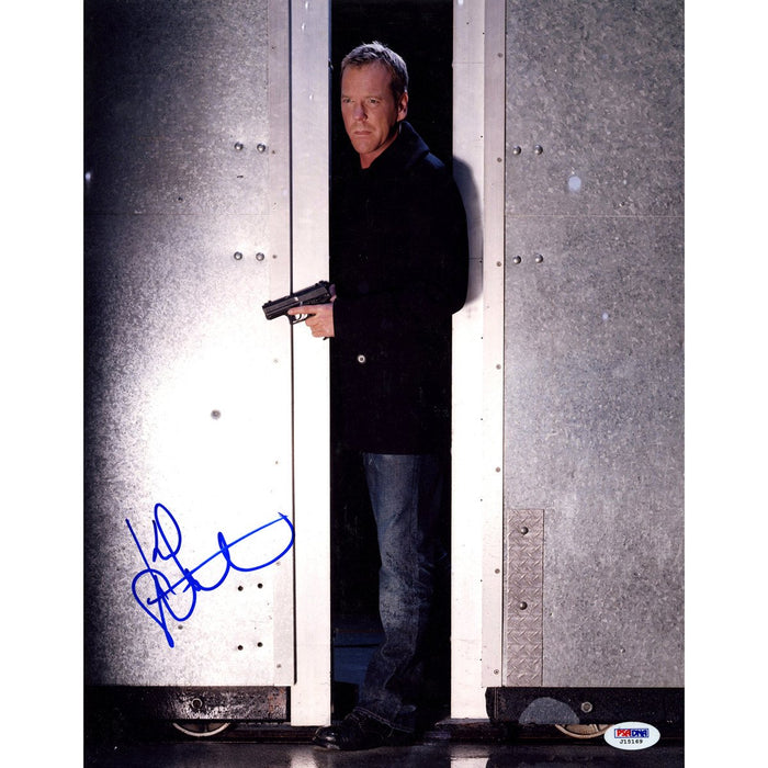 Kiefer Sutherland Signed 24 Opening Steel Door w Gun 11x14 Photo PSADNA