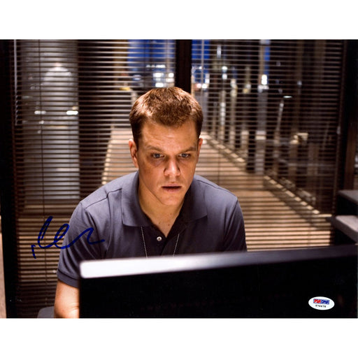 Matt Damon Signed 11x14 Photo Horizontal The Departed On Computer (PSADNA)