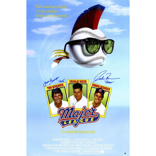 Tom Berenger Corbin Bernsen Dual Signed Major League 24x36 Movie Poster