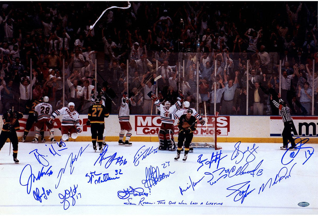 1994 New York Rangers Team Signed Victory On Ice 16x24 Photo (19 Sigs)