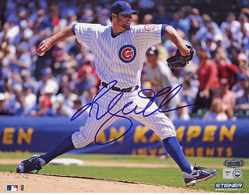 Randy Wells Chicago Cubs Home Jersey Pitching Horizontal 8x10 Photo (MLB Auth)