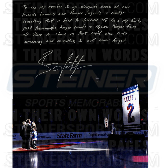 Brian Leetch Signed 16x20 Retirement Night 16x20 Story Photo