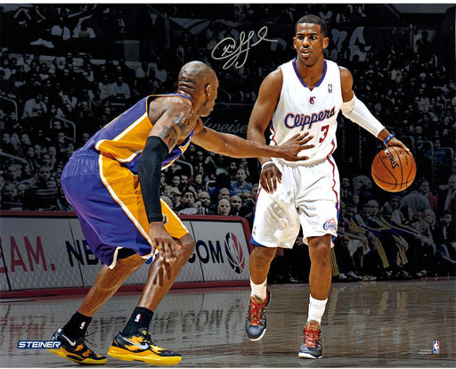 Chris Paul Los Angeles Clippers vs Kobe Bryant Signed 16x20 Photo (Signed in Silver)