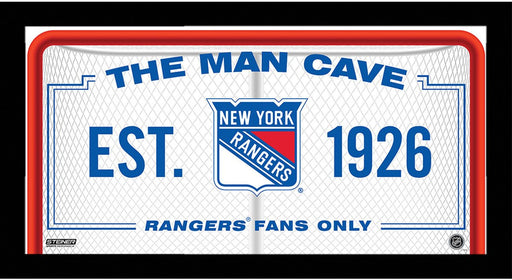 New York Rangers Man Cave Sign 10x20 Framed Photo