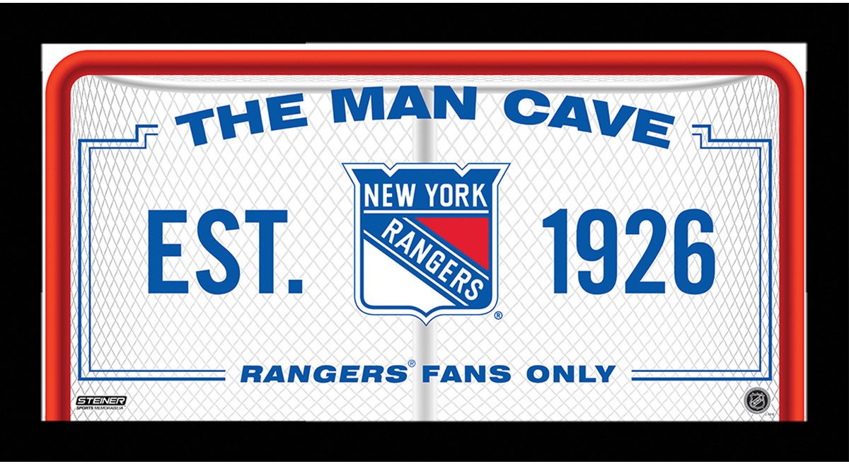 New York Rangers Man Cave Sign 10x20 Framed Photo