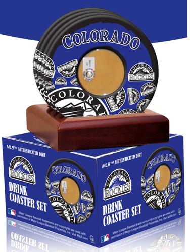 Colorado Rockies Coaster w/ Game Used Dirt (Set of 4)