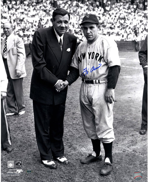 Yogi Berra Signed Standing With Babe Ruth 16x20 Photo