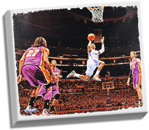 Chris Paul Shooting vs Los Angeles Lakers Horizontal 22x26  Stretched Canvas