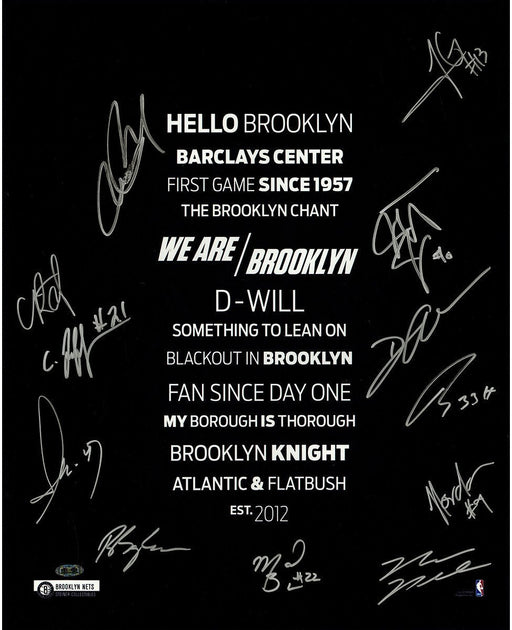 Brooklyn Nets Team Signed 16x20 Subway sign with Herringbone 12 Sig