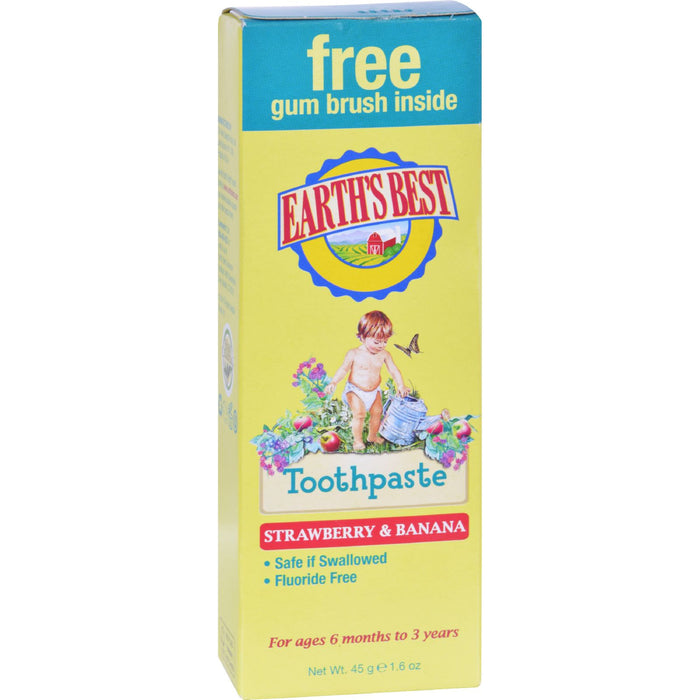 Earths Best Toddler Toothpaste Strawberry Banana - 1.6 oz