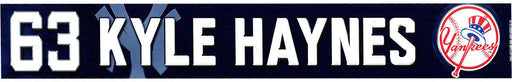 Kyle Haynes New York Yankees 2016 Spring Training Game Used #63 Locker Room Nameplate (3/3/2015)(JB362026)