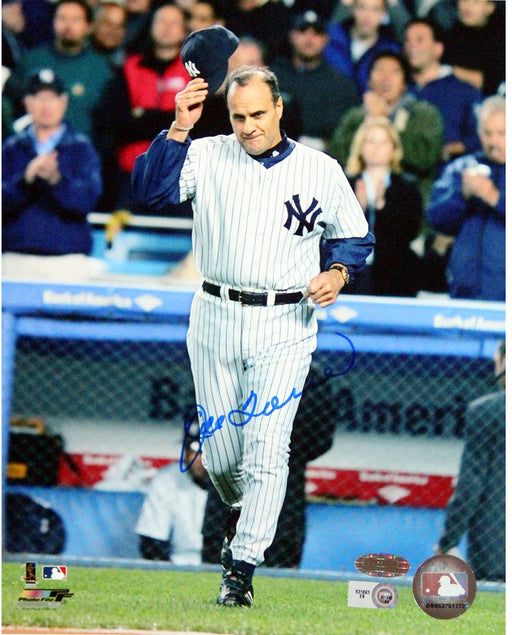 Joe Torre Signed Cap Tip Vertical 8x10 Photo (MLB Auth)