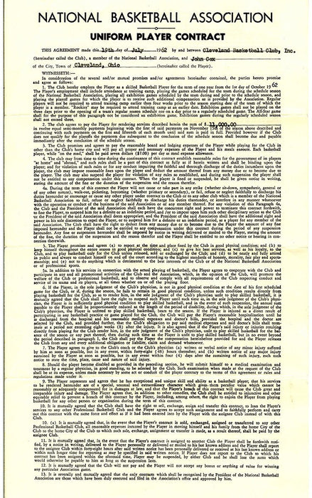 George Steinbrenner Contract ( JSA)