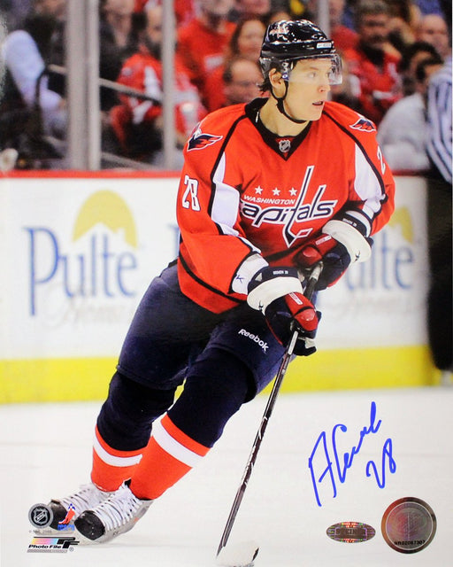 Alex Semin Capitals Red Jersey Vertical Signed 8x10 Photo