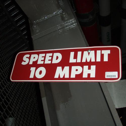 Speed Limit 10 MPH (Red and White) Sign From  Giants Stadium (7 7/8x24)