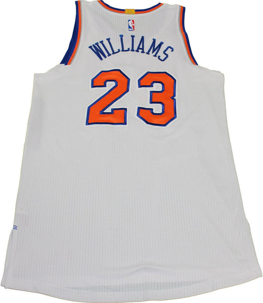 Derrick Williams New York Knicks 2015-16 Game Used #23 White Jersey (2/2/2016 at Boston Celtics) (2XL) (NKN04916)