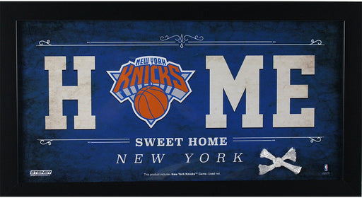 New York Knicks 10x20 Home Sweet Home Sign w/ Game Used Net