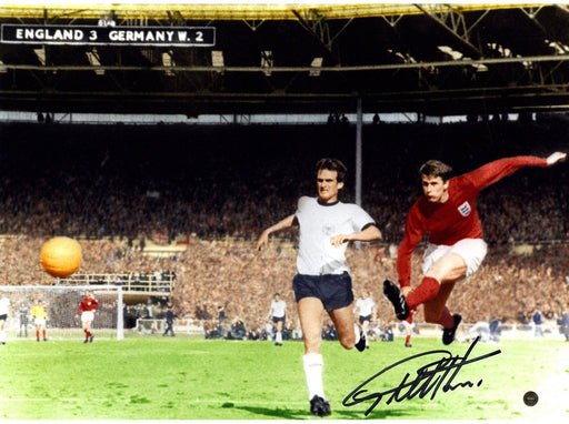 Sir Geoff Hurst Signed 12x16 Photo England vs Germany" Goal in 1966 World Cup final" ( Icons Auth & Third Party Holo)