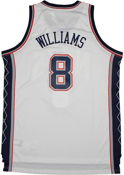 Deron Williams New Jersey Nets White/Blue #8 Swingman Jersey (L)