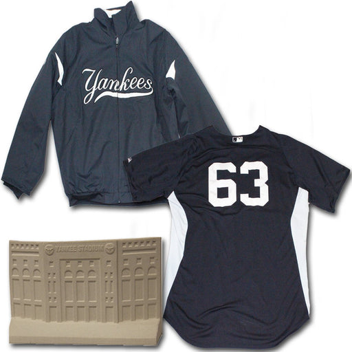 Zoilo Almonte 2013 Team Issued Set - BP Hat Home Heavy Jacket Pinstripe Jersey & Home BP Jersey