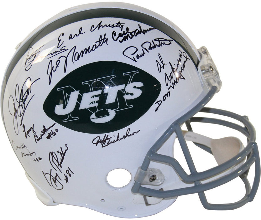 1969 New York Jets Team Signed Authentic 65-77 Throwback Helmet (24 Signatures)