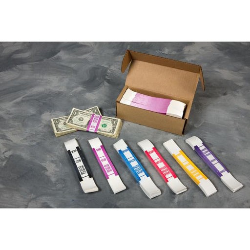 Self Sealing Currency Straps- $50 Purple