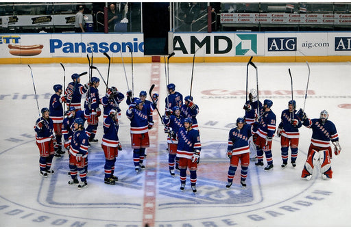 New York Rangers Thanking Fans After Game 11x17 Photograph