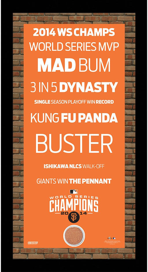 San Francisco Giants 2014 World Series 9.5x19 Subway Sign w/ Dirt