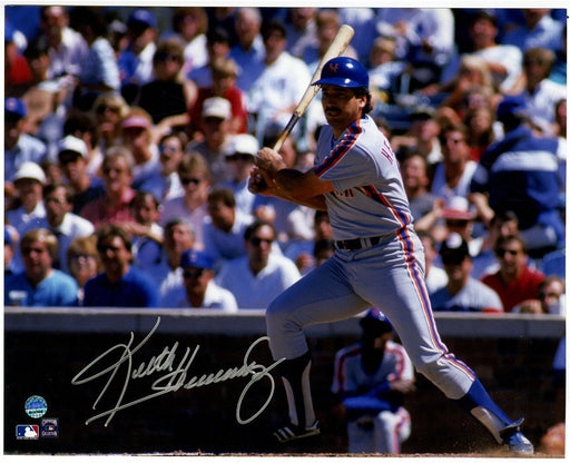 Keith Hernandez Signed Slapping Single to Left at Wrigley Field (Signed in Silver)