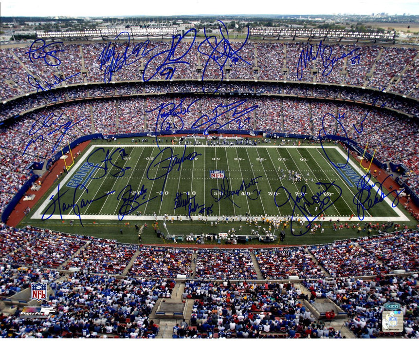 NY Giants Greats Multi Signed "Stadium Shot" 16x20 Photo (18 Sig)