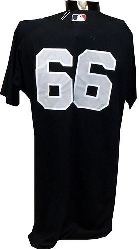 J.B. Cox #66 2009 Yankees Spring Training Game Used Road Jersey (50)