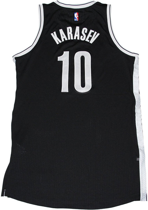 Sergey Karasev Jersey - Brooklyn Nets 2014-15 Season Game Used #10 Black and White Jersey (Used 11/01 thru 11/22) (XL) (BKN01689)