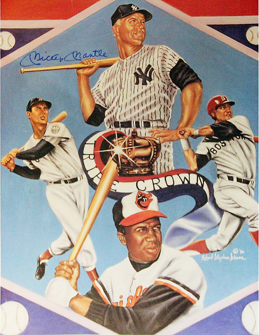 Mickey Mantle Ted Williams Carl Yastrzemski Frank Robinson Triple Crown Poster (Greer Johnson Collection)