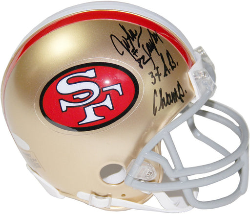 John Taylor Signed San Francisco 49ersMini Helmet w/ 3x SB Champs Insc