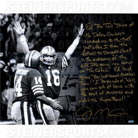 Joe Montana Signed The Catch 16x20 Story Photo