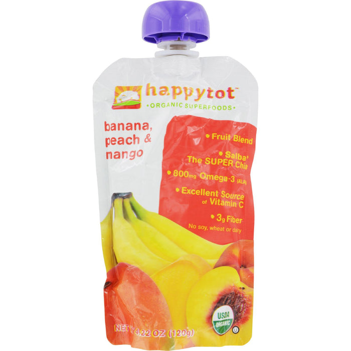 Happy Baby HappyTot Organic Superfood Banana Peach and Mango - 4.22 oz - Case of 16