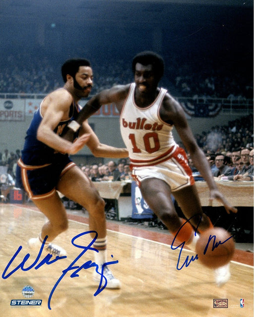 Walt Frazier and Earl Monroe Dual Signed Color Vertical 8x10 Photo