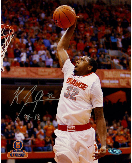 Kris Joseph Syracuse White Jersey Dunk Vertical 8x10 Photo w/ "08-12" Insc.