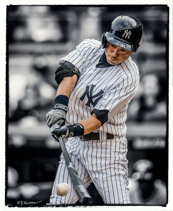 Ichiro Suzuki Vertical Swinging B/W With Color Accents 16x20 Photo Uns (Signed By William Hauser)