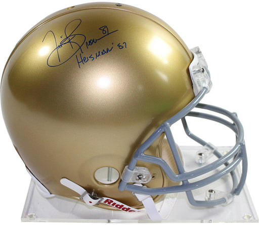 Tim Brown Signed Notre Dame Full Size Authentic Proline Helmet w/ "Heisman 87" Insc