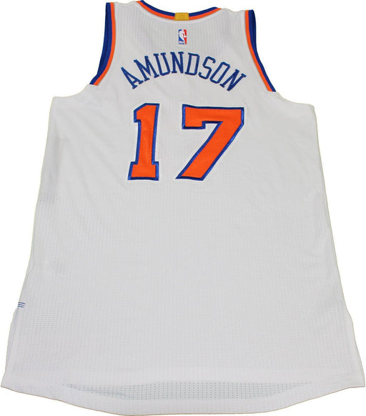 Lou Amundson New York Knicks 2015-16 Game Used #17 White Jersey (2/2/2016 at Boston Celtics) (2XL) (NKN03231)