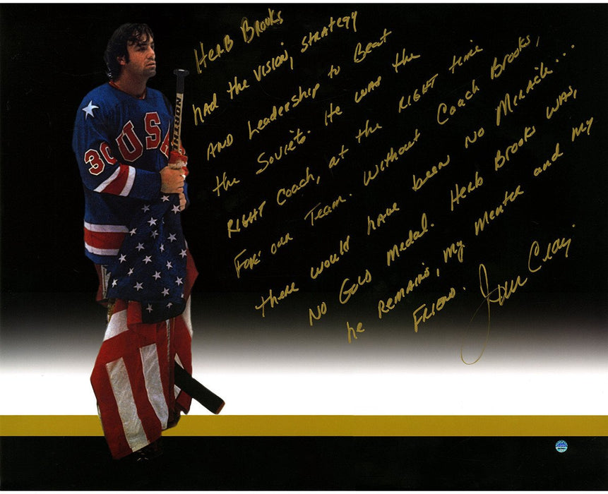 Jim Craig Signed ‘Herb Brooks Story’ 16x20 Photo