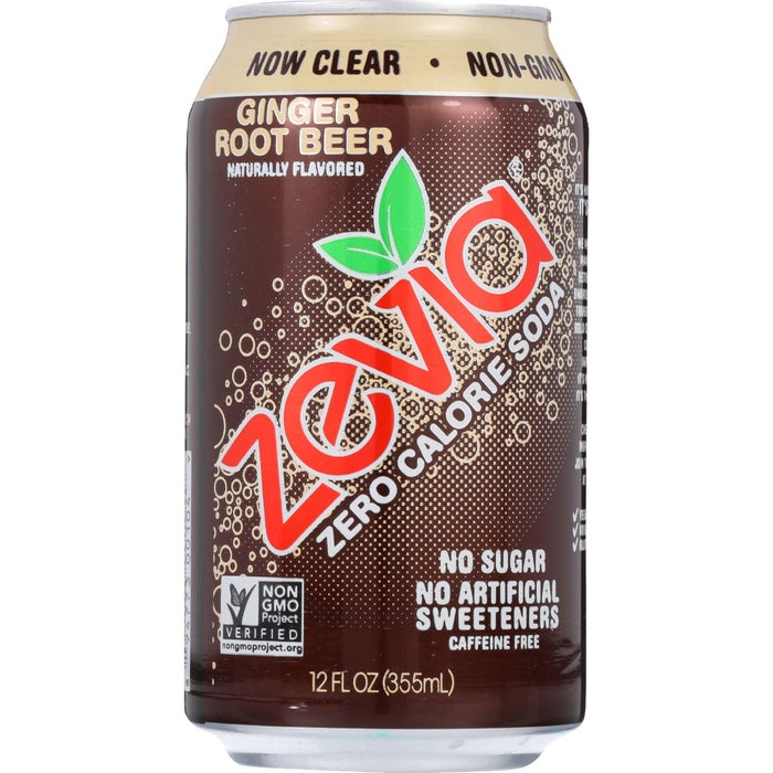 Zevia Soda - Zero Calorie - Ginger Root Beer - Can - 6/12 oz - case of 4