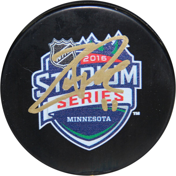 Zach Parise Signed 2016 Stadium Series Minnesota Logo Official Puck